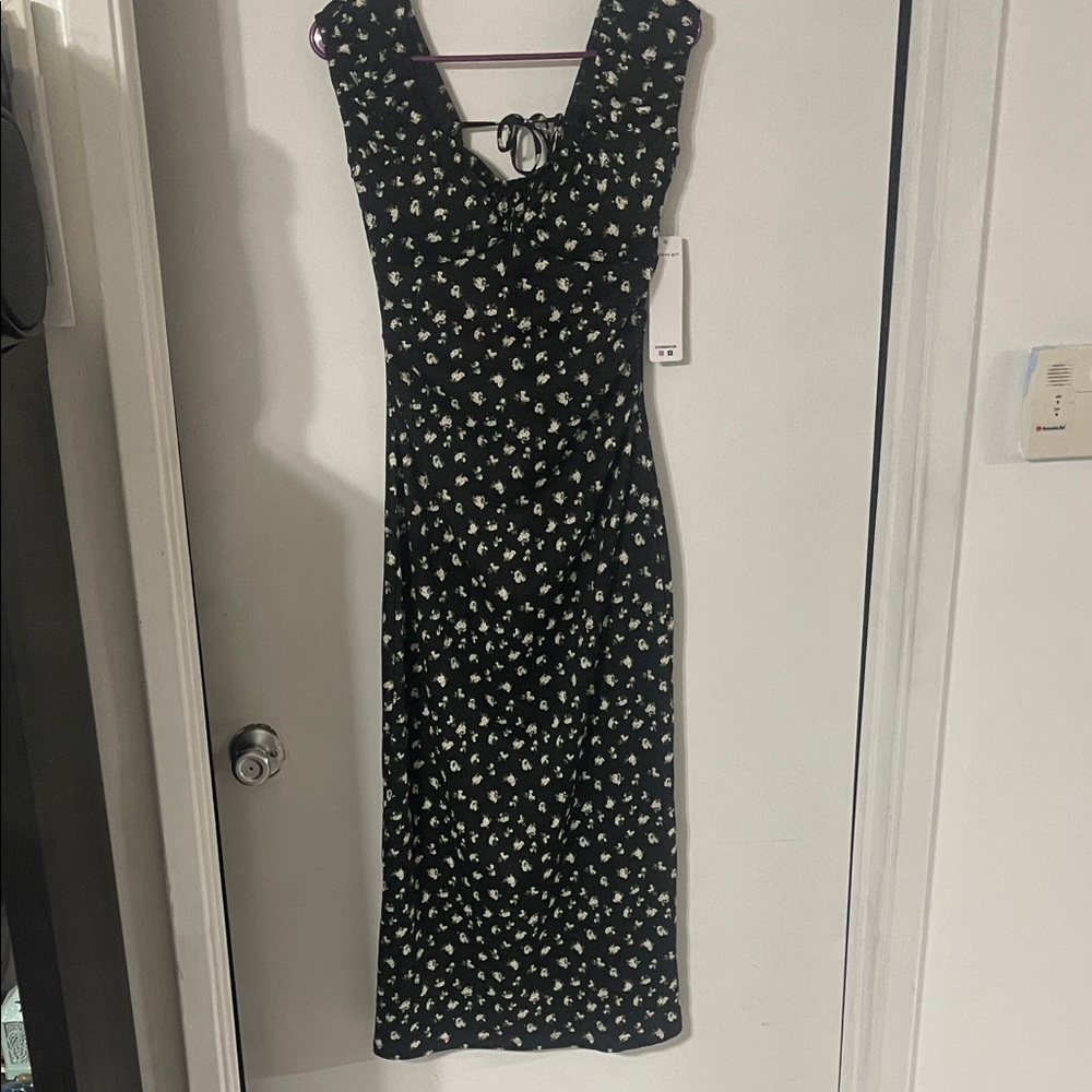 Madden Girl Black Floral Midi Dress